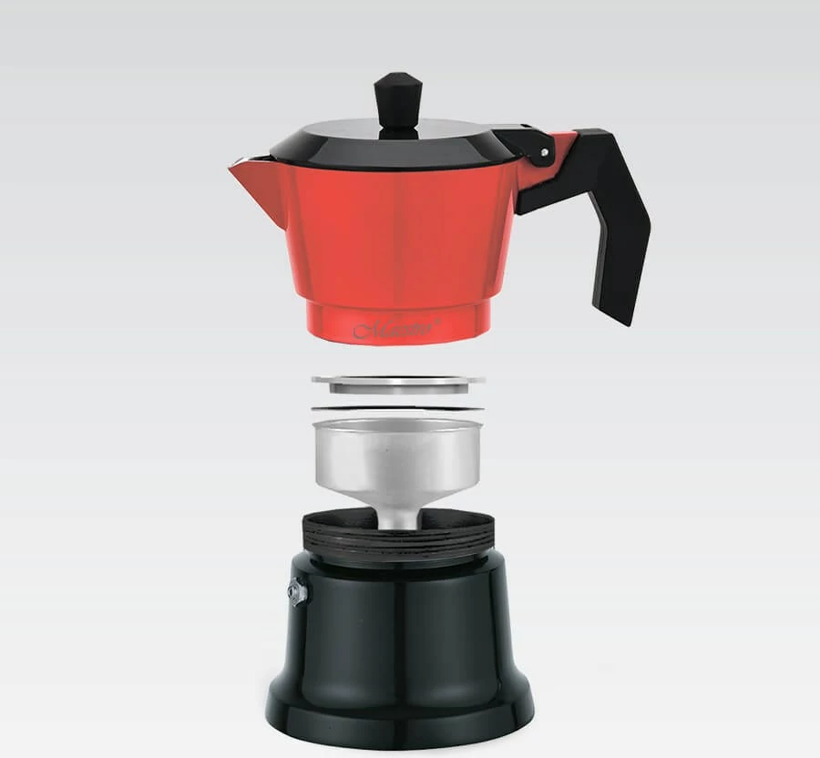 Moka pot Maestro MR-1657-9, 450 ml, Alumini, E kuqe