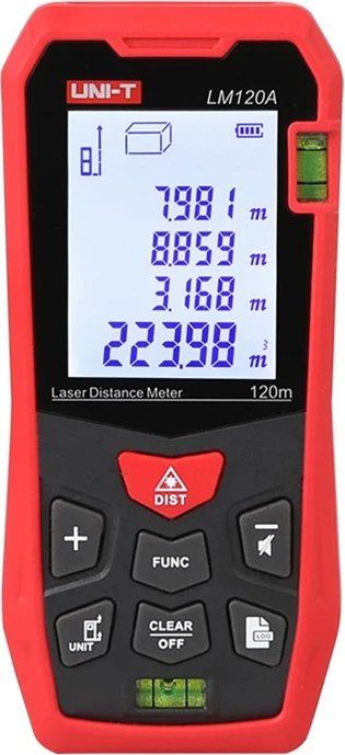Matës distance me lazer UNI-T LM120A 120 m LCD 2.0'' memorie 99 grupe nivele të integruara