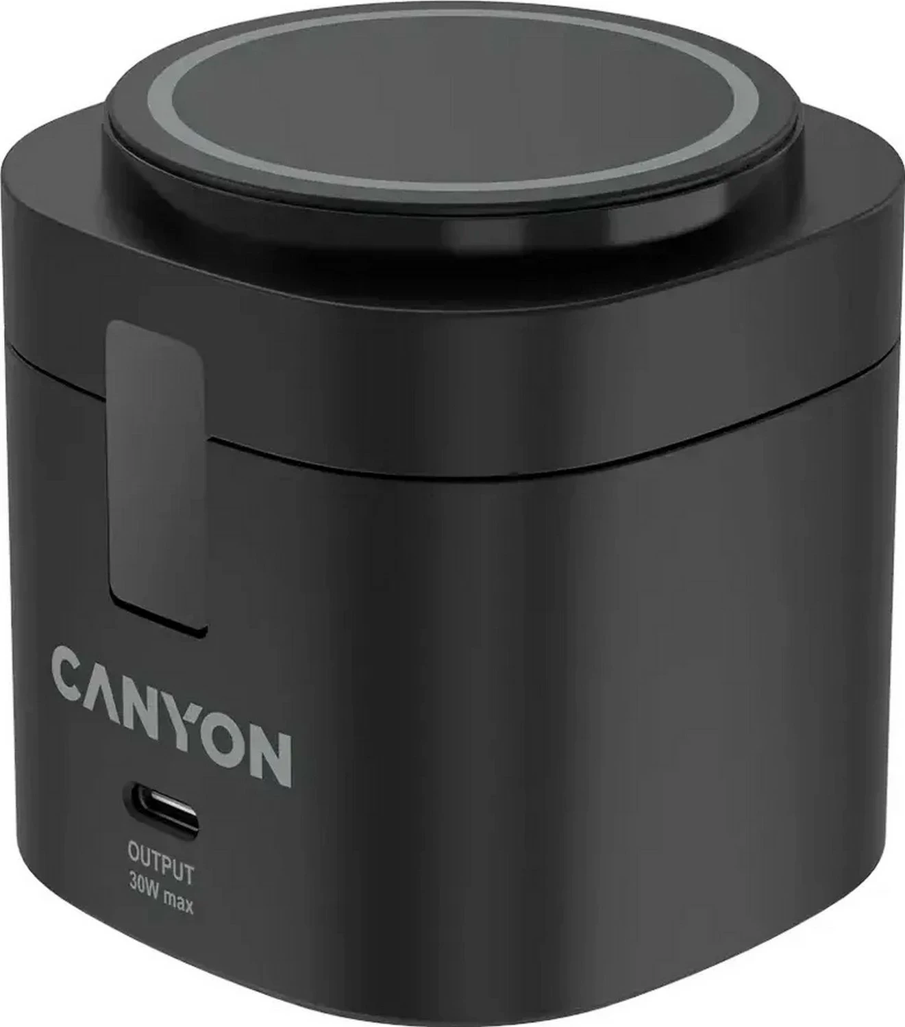 Stacion karikimi pa tela Canyon 4w1 30W, Qi2, USB-C PD 3.0, me kabllo 1m, i zi