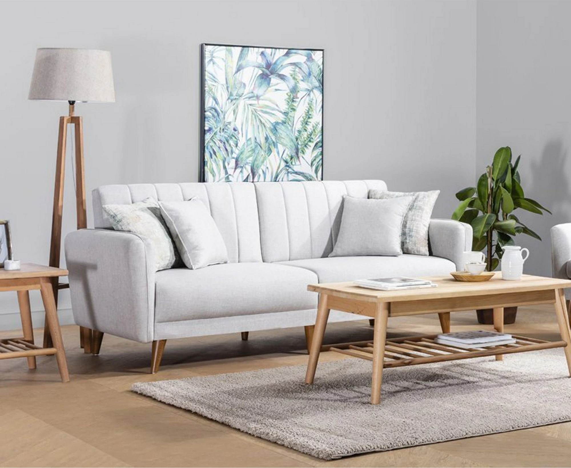 Krevat-sofa 3 vende, Atelier del Sofa, ngjyrë krem, aqua