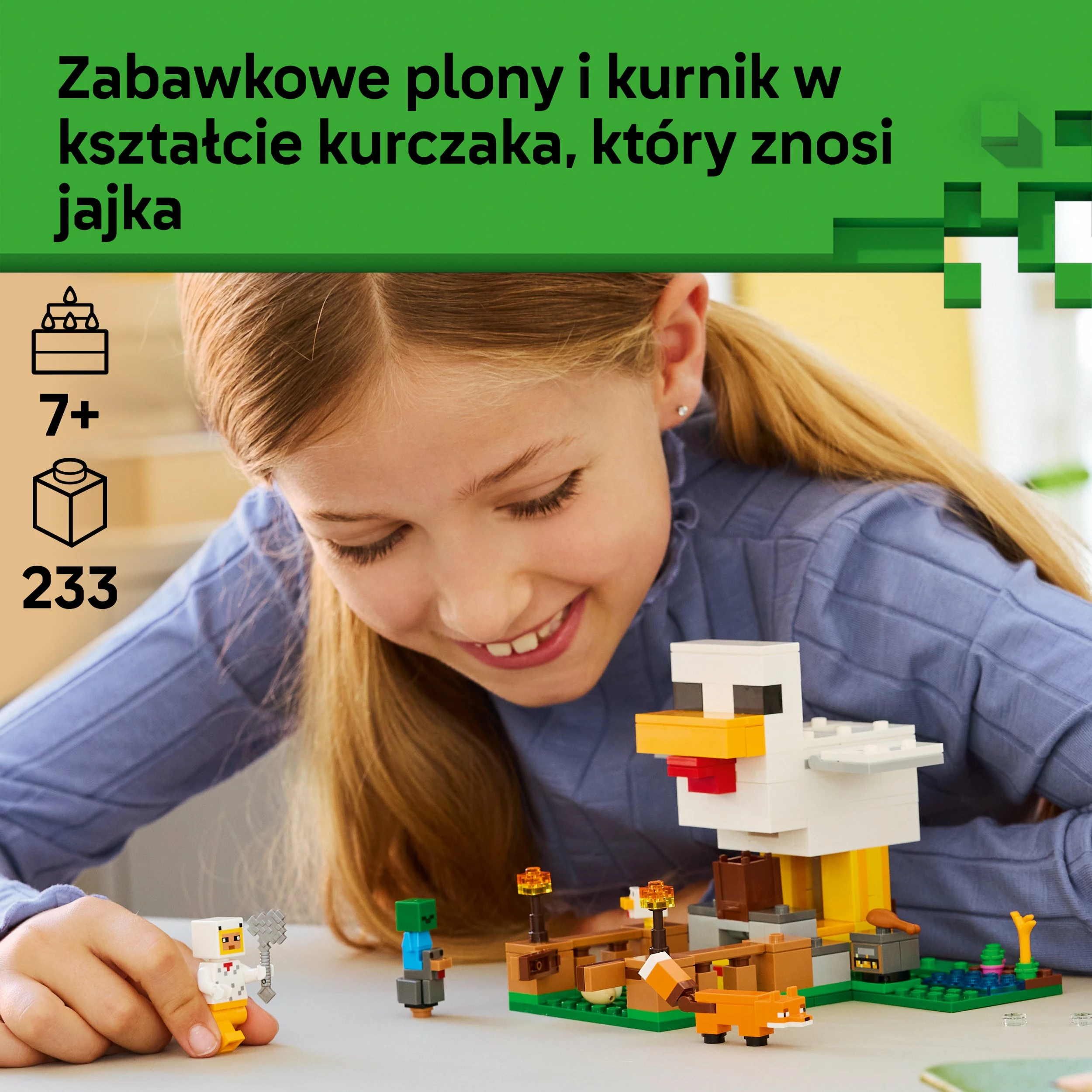 Set LEGO Minecraft Chicken Farm 21585, 233 copë