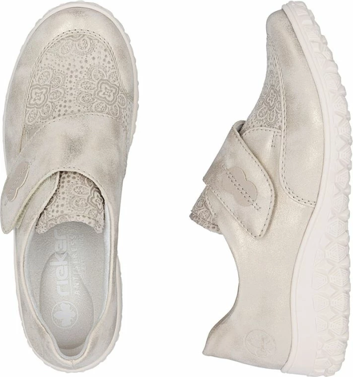 Këpucë femrash Rieker, bezhë ari