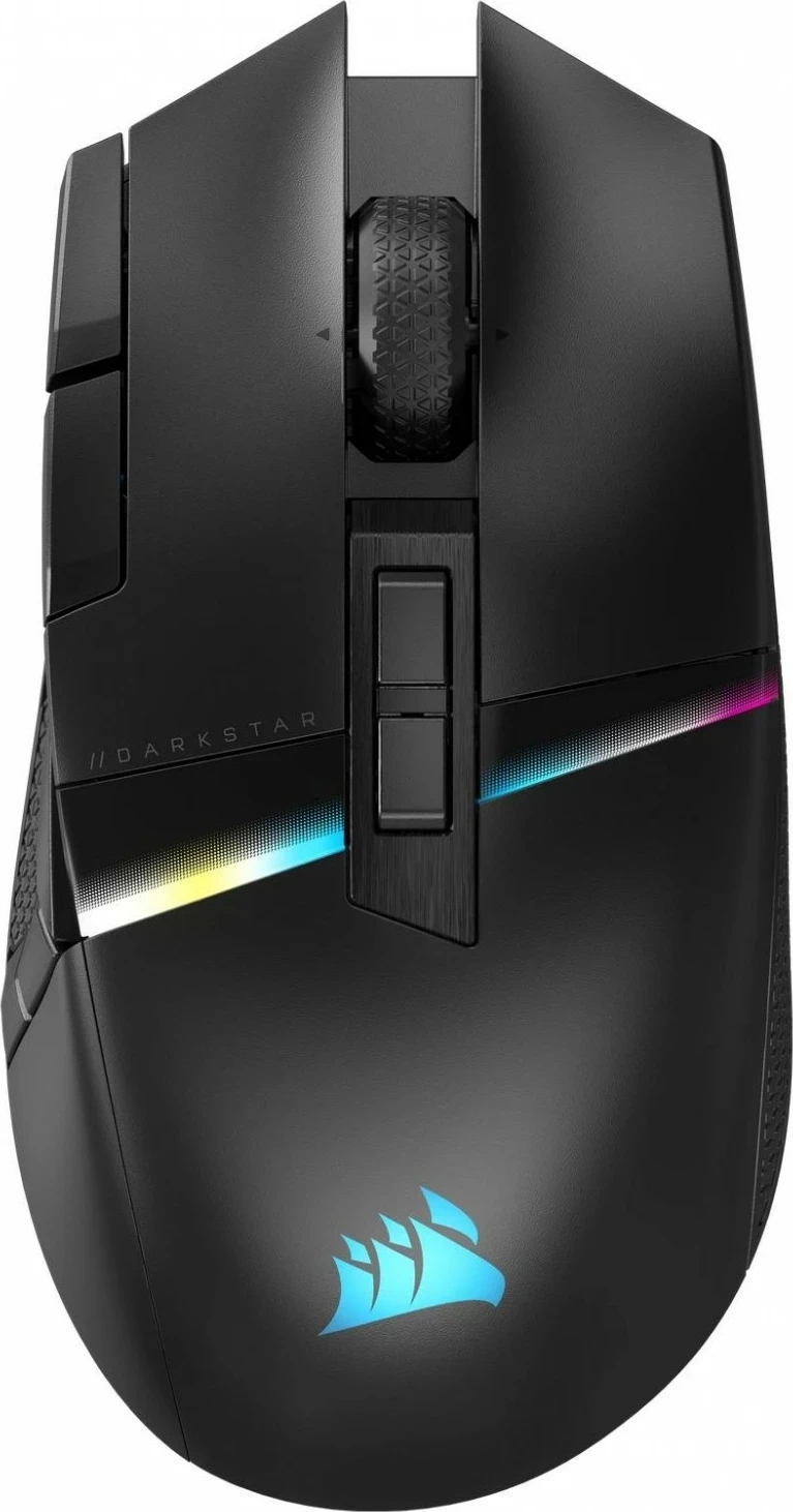 Maus Corsair Darkstar, RGB, pa kabllo, i zi