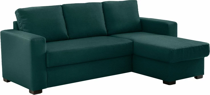 Kënd divan shtrat, i kthyeshëm, ngjyrë e gjelbër, 220x150x88