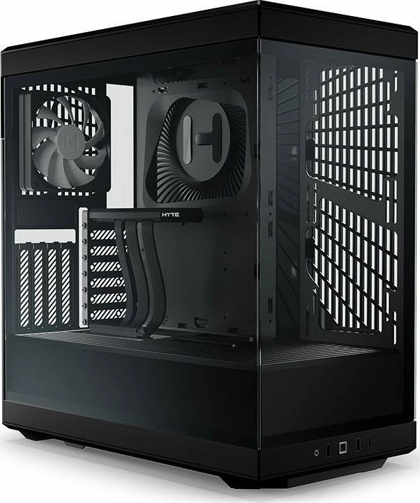 Kasë Hyte Y40 (CS-HYTE-Y40-B) Midi Tower ATX/ITX/Micro ATX, xham i temperuar panoramik, pa PSU, PCIe 4.0 riser, e zezë
