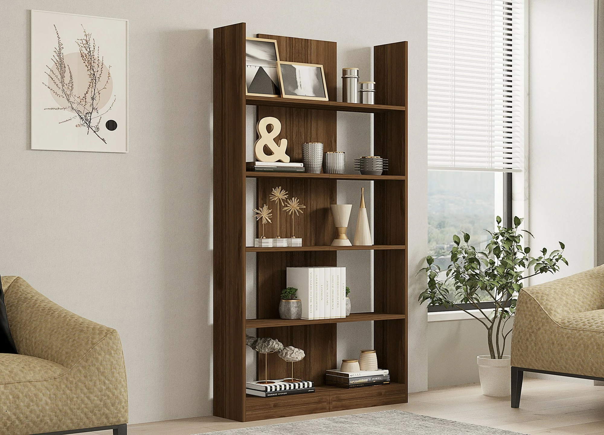 Raft librash Hanah Home, Ikiz, ngjyrë arre