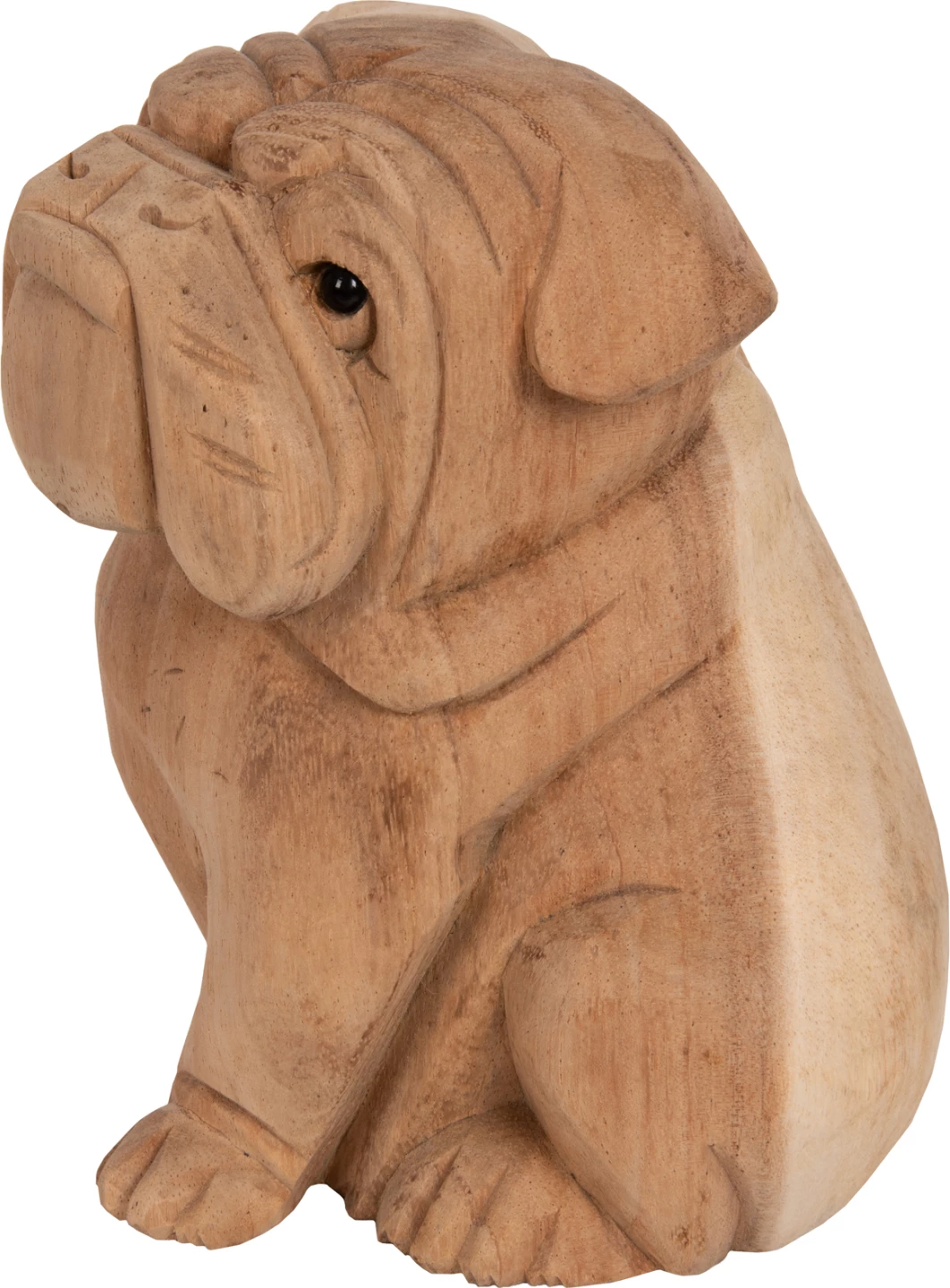 Dekor për dysheme, bulldog, dru suar, ngjyrë natyrale, FH7925, 18x14x20H cm