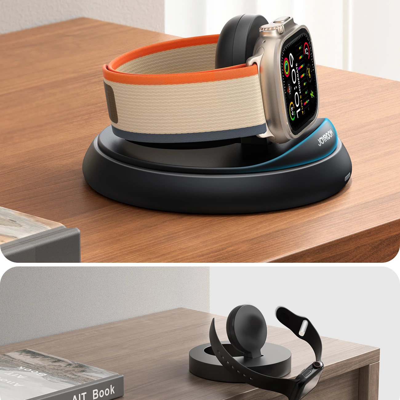 Karikues wireless i palosshëm për Apple Watch Joyroom JR-W12, MagSafe, USB-C, i zi