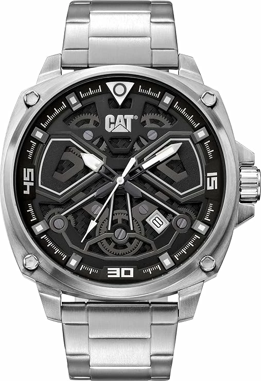 Orë dore CAT Tokyo AJ.141.11.121 44 mm, çelik inox, 100 m, e zezë