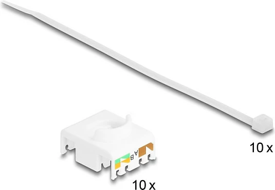 Modul Keystone DeLOCK RJ45 Cat.6A, LSA, pa vegla, set 10 copë, i kuq