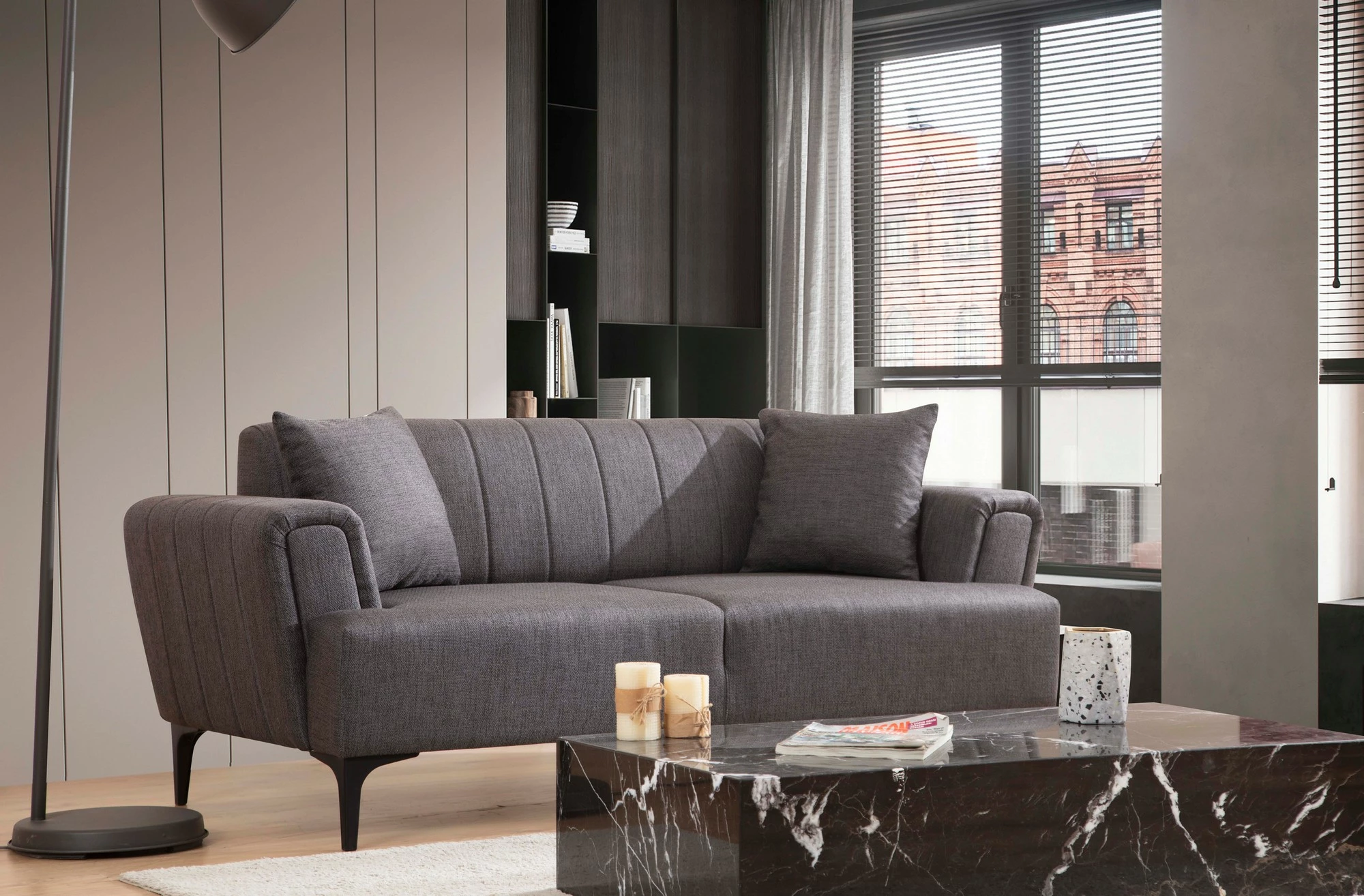Divan dy ulës, ngjyrë gri e errët, Atelier del Sofa, Hamlet