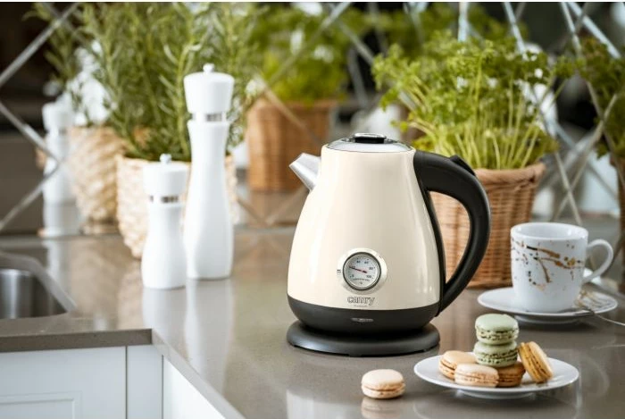 Çajnik elektrik CAMRY CR1344CR 1.7L 2200W me termometër, krem