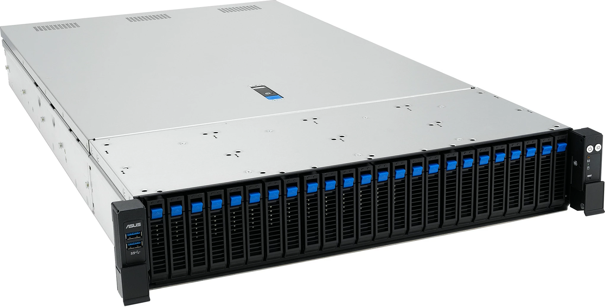 Server rack ASUS RS720A-E13-RS24G, 2U, Socket SP5, dual AMD EPYC, DDR5, 24x hot-swap, 80 PLUS Titanium, i zi/argjendtë