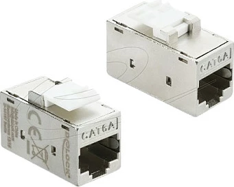 Modul Keystone DeLOCK 90989, kuplues RJ-45 F-F, Cat6, i ekranizuar, argjendt/bardhë