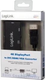 Adapter DisplayPort LogiLink CV0109, HDMI + VGA + DVI, 0.15m, i zi
