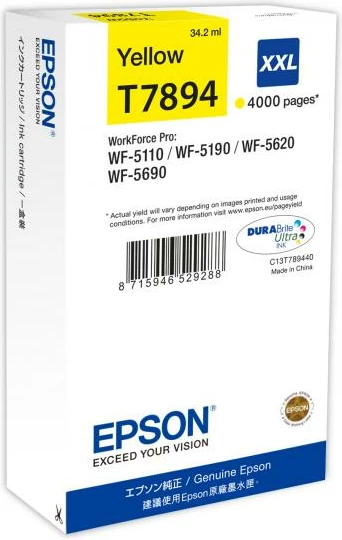 Patron boje, Epson, T7894 (C13T789440), 35 ml HC, origjinal, e verdhë