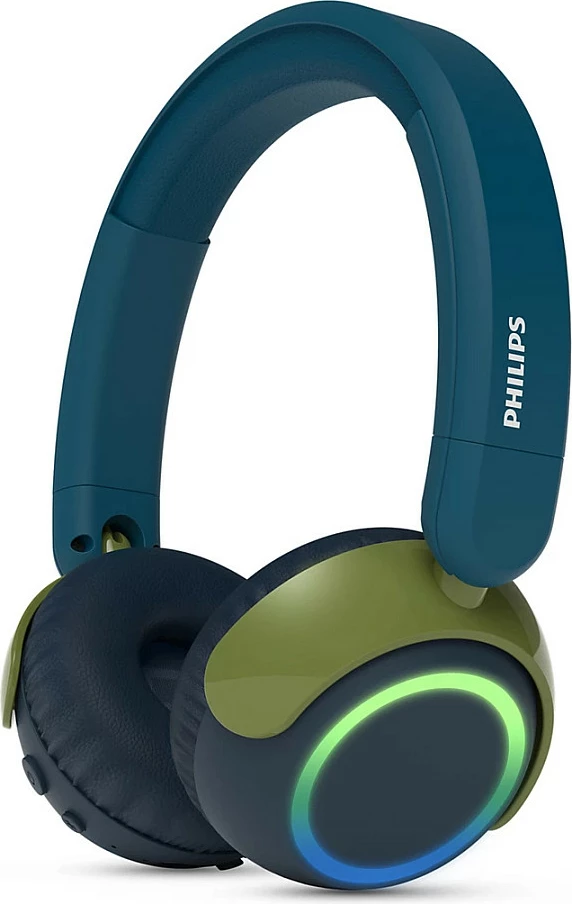 Kufje Philips TAK4200CT/00, Bluetooth 5.4, 45h bateri, me drita LED, palosshme, blu/jeshile