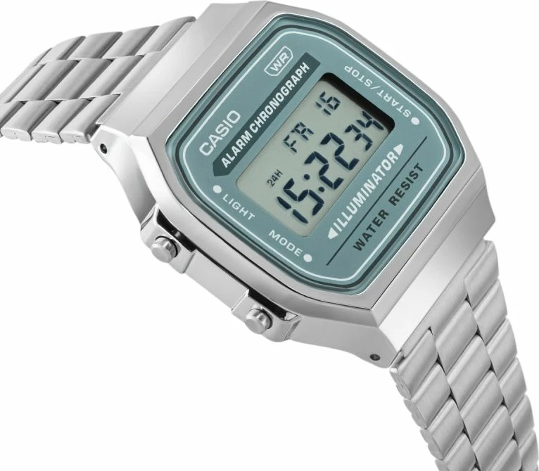 Orë dore për meshkuj CASIO Vintage A168WA-3AYES, argjend