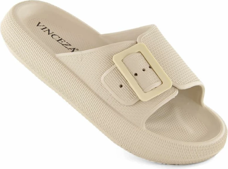 Papuqe flip-flop Vinceza për femra, ngjyrë krem