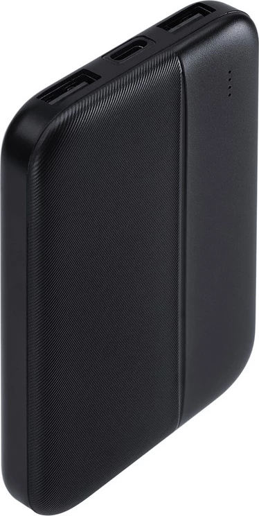Powerbank RIVACASE VA2006 5000 mAh 10W 2x USB-A USB-C hyrje airplane friendly, e zezë