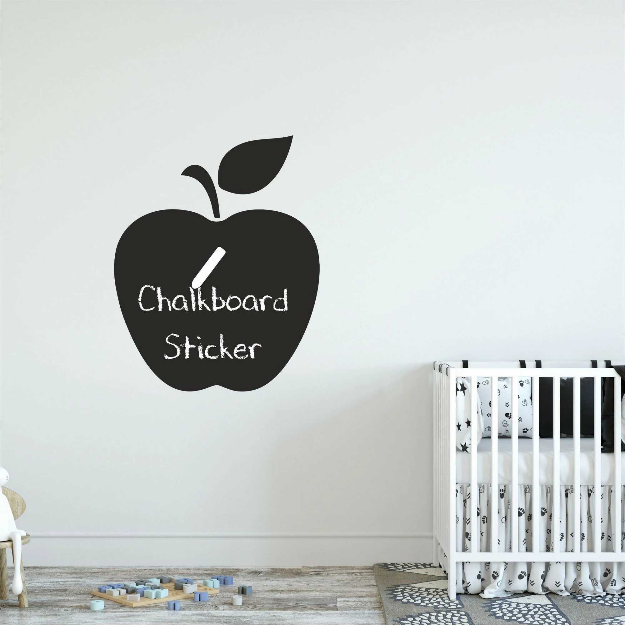 Sticker dekorativ për mur, formë molle, ngjyrë e zezë, Wallity, 50x50cm