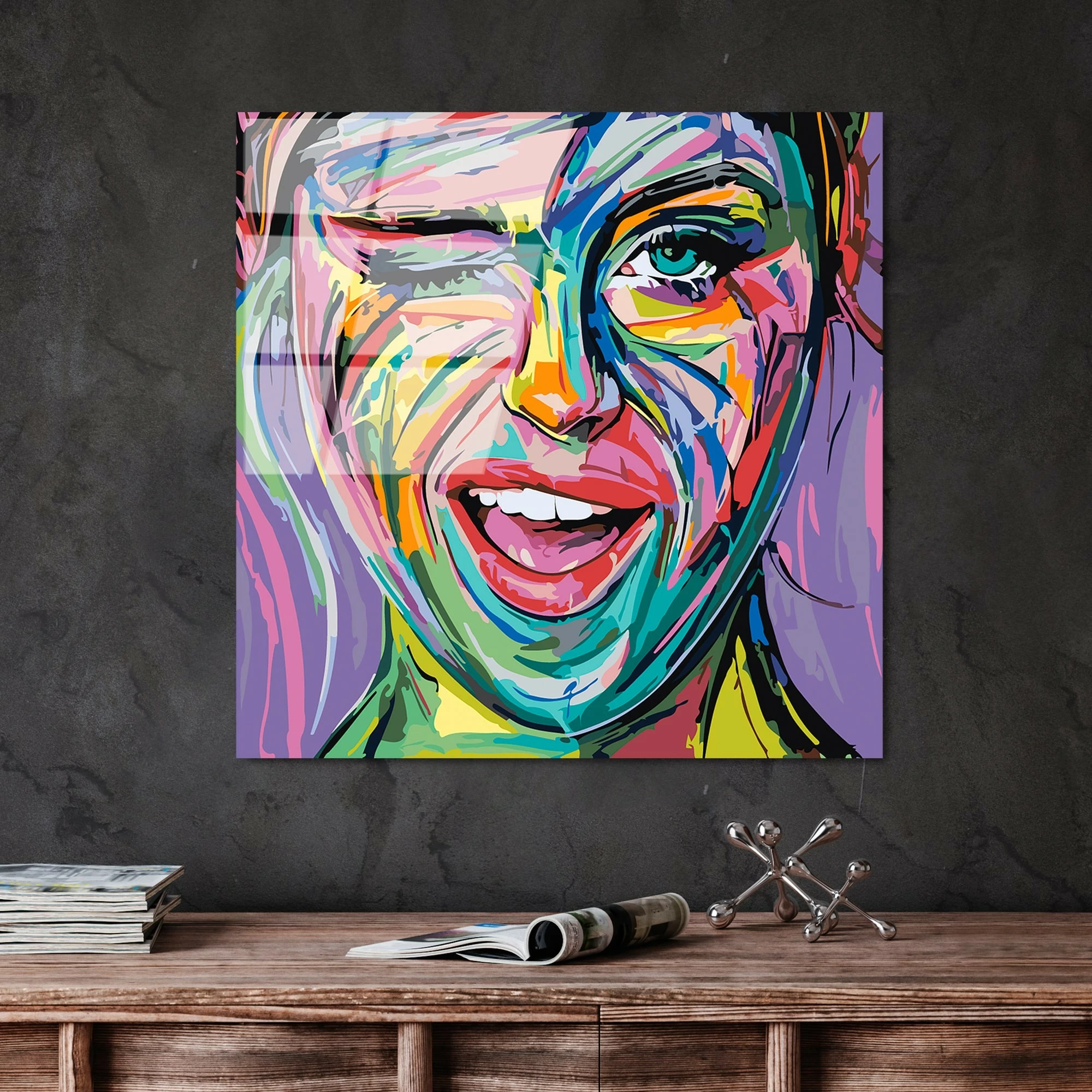 Pikturë dekorative prej xhami të temperuar, Wallity, UV-845, 50x50cm