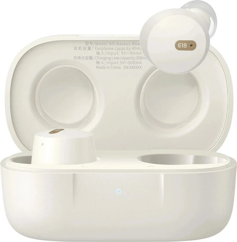 Kufje Baseus Bowie E18, True Wireless Stereo (TWS), Bluetooth, Bardhë