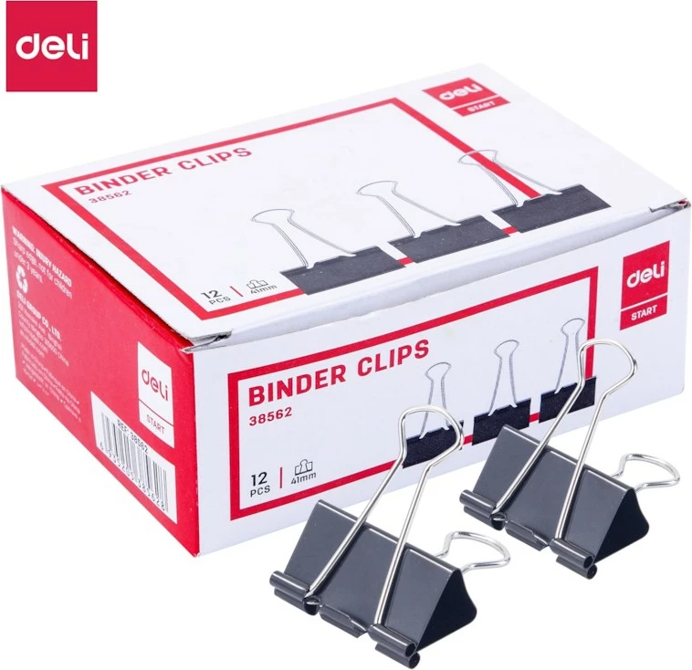 Deli Binder Clips 41Mm 1/12 38562