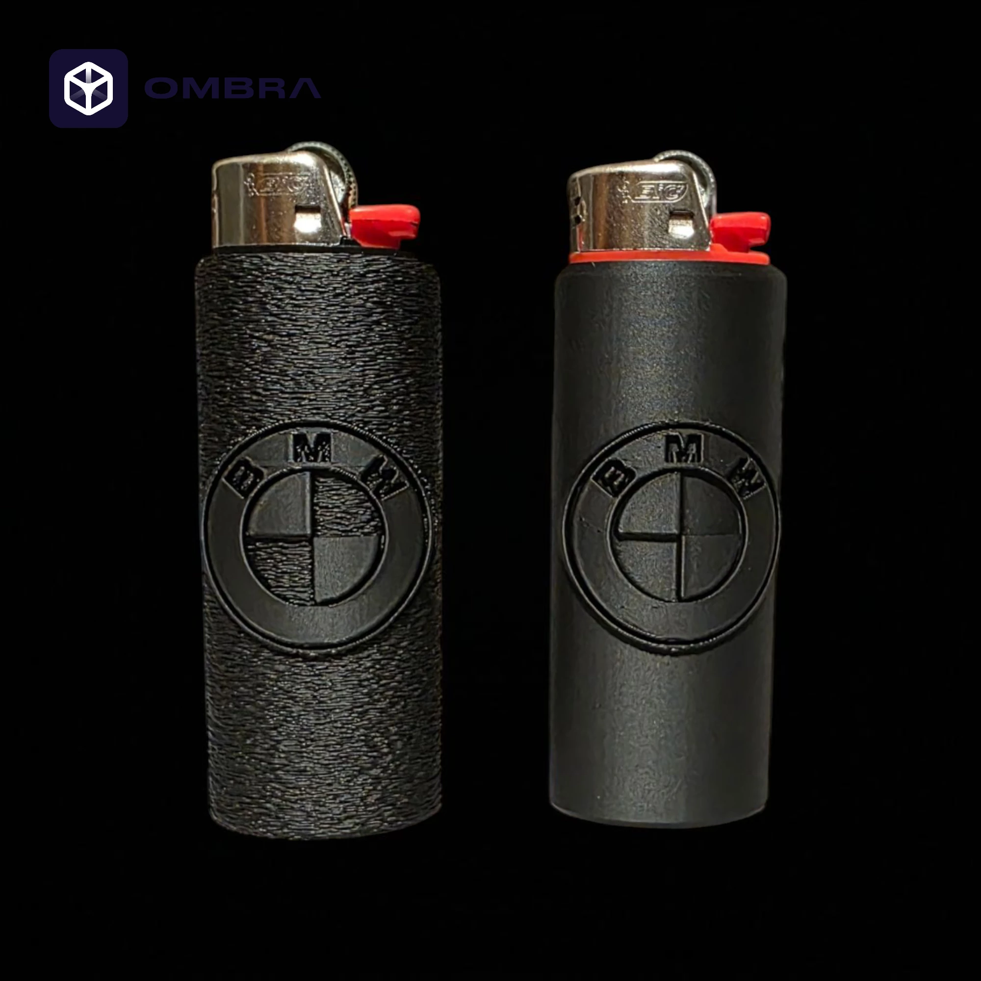 Mbajtse për çakmak, dizajni "BMW Bic Case", e zeze