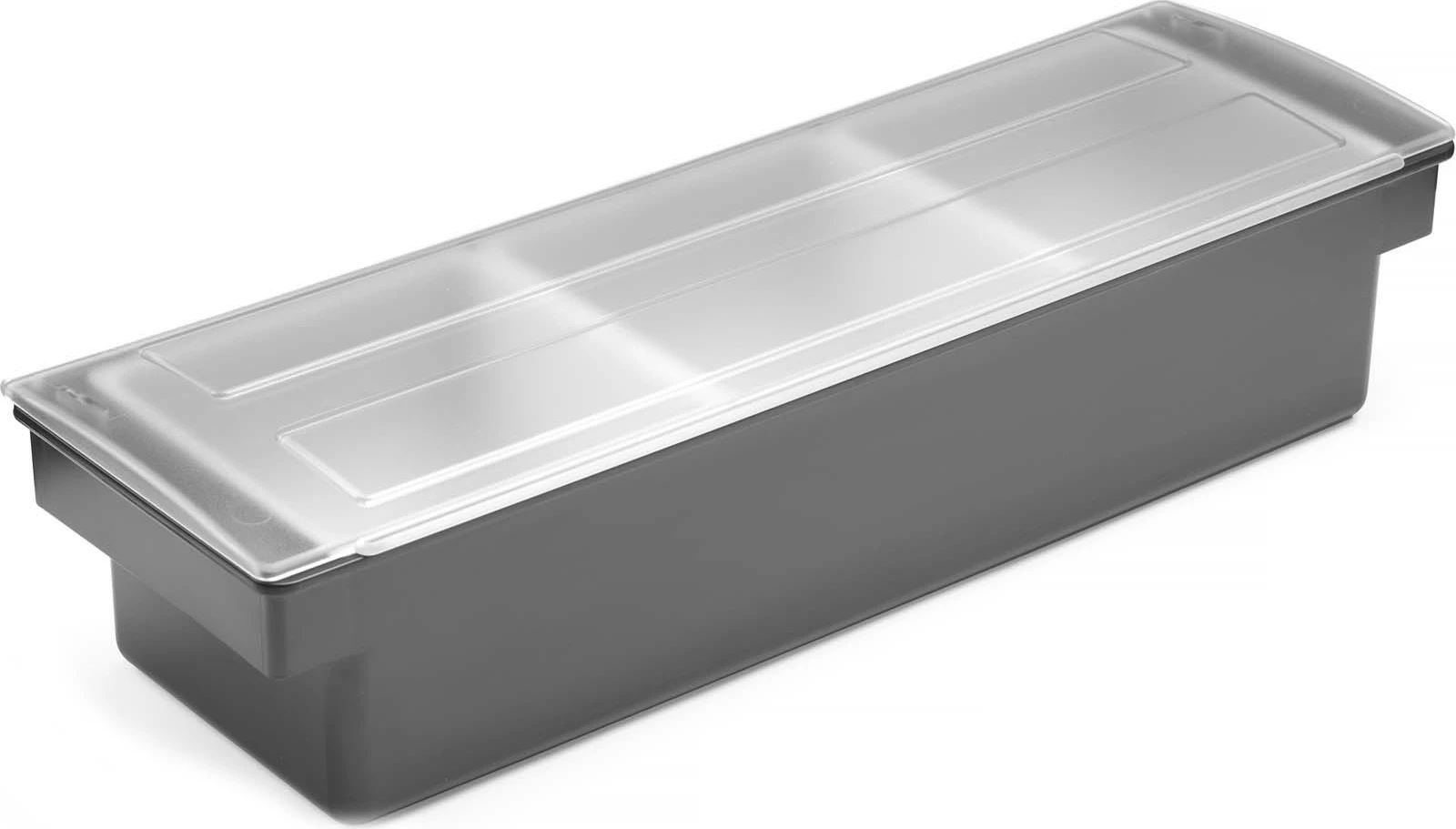 Kuti ingredientësh, Bar Up, 3 ndarje me kapak, 480x150x100 mm, e zezë