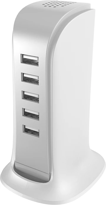 Karikues muri Dudao A5EU 5x USB-A 25W 5A me kabëll 1.5 m prizë EU, i bardhë