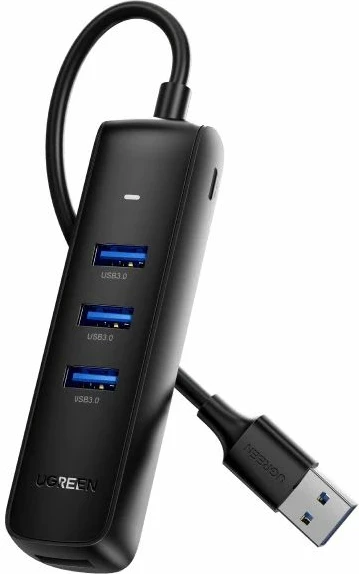 USB hub UGREEN 80657, 4 porta USB 3.0, kabllo 1m, i zi, në kuti