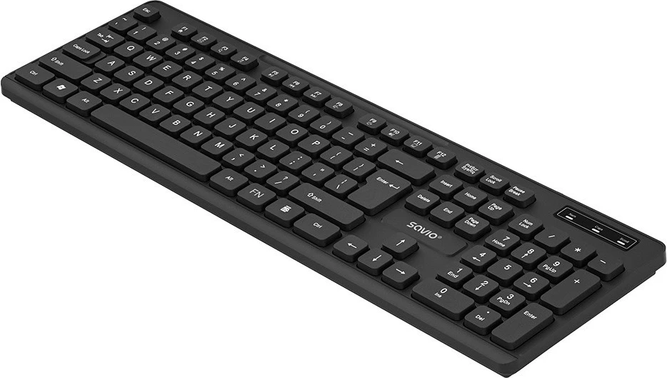 Tastierë wireless Savio KB-02, standarde, 2.4 GHz, USB, e zezë