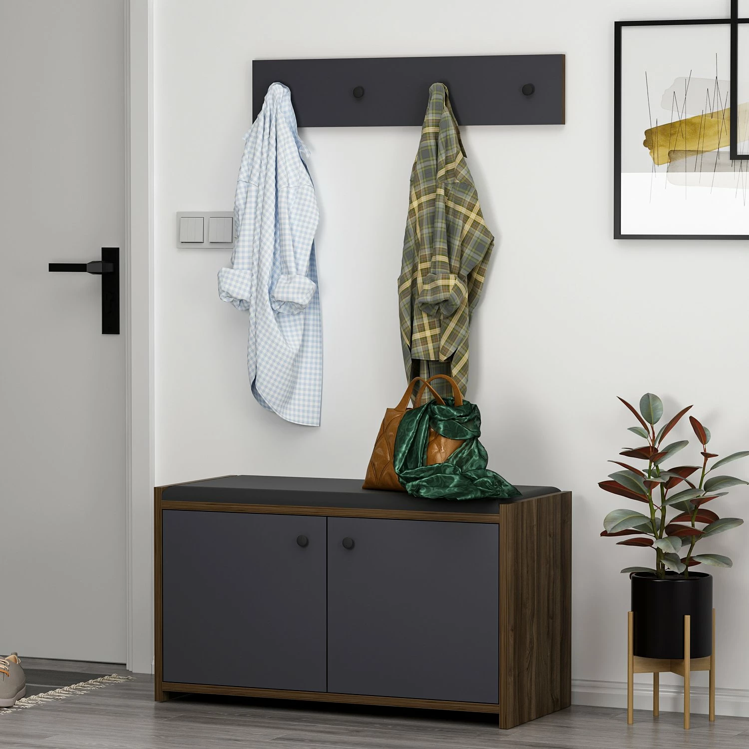 Dollap këpucësh Hanah Home, Zen, antracit