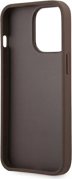 Mbështjellës Guess 4G Big Metal Logo për iPhone 13 Pro Max, Kafe