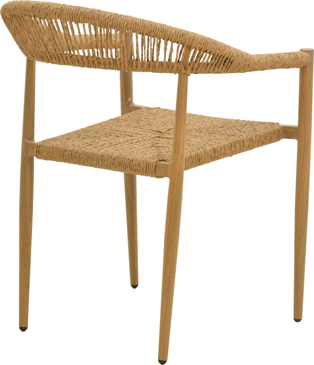 Karrige Rayana alumini, e grumbullueshme, ratan natyral, 56x61.5x77.5cm