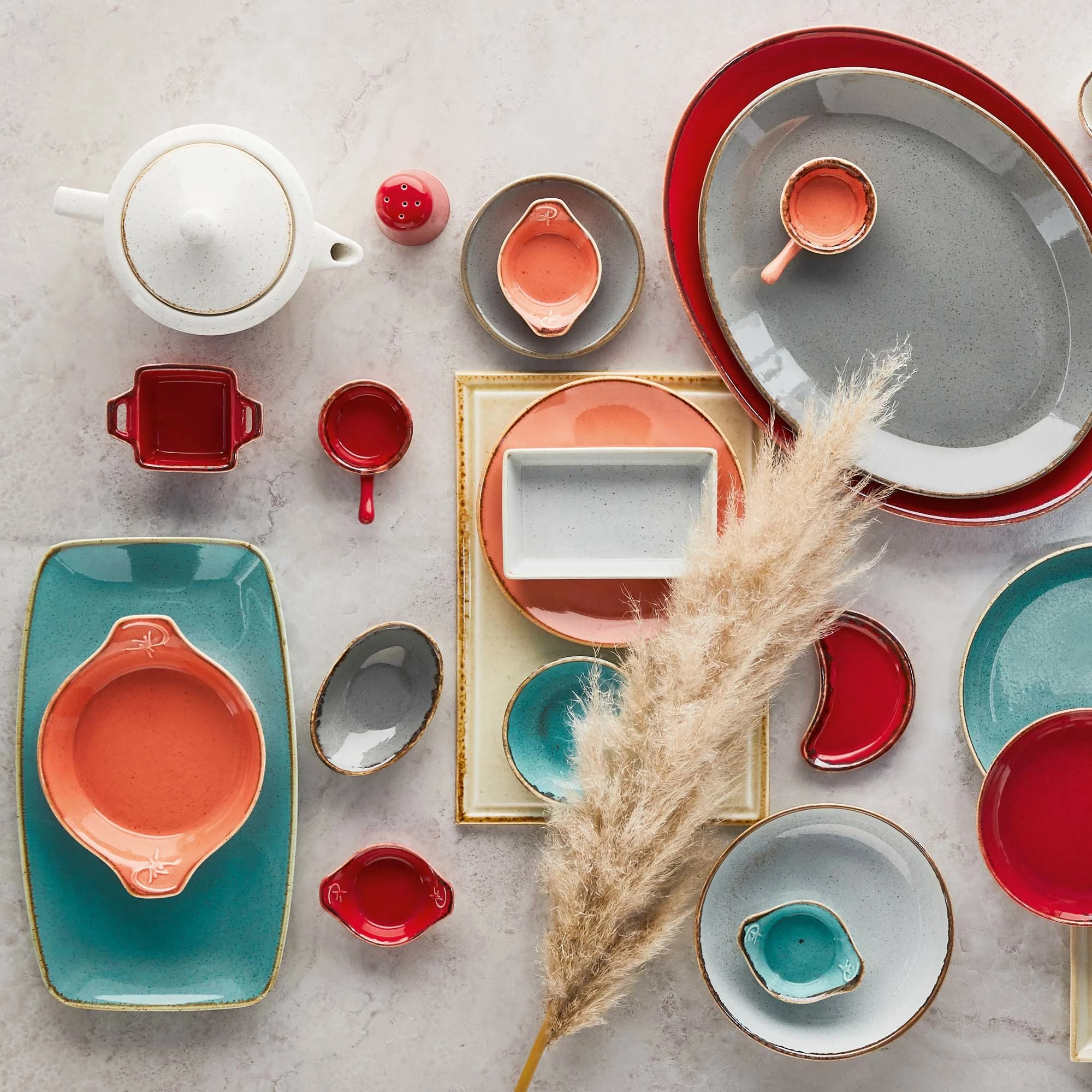 Pjatë e sheshtë Porland Seasons Amber Ø240 mm, portokalli/amber, set 6 copë