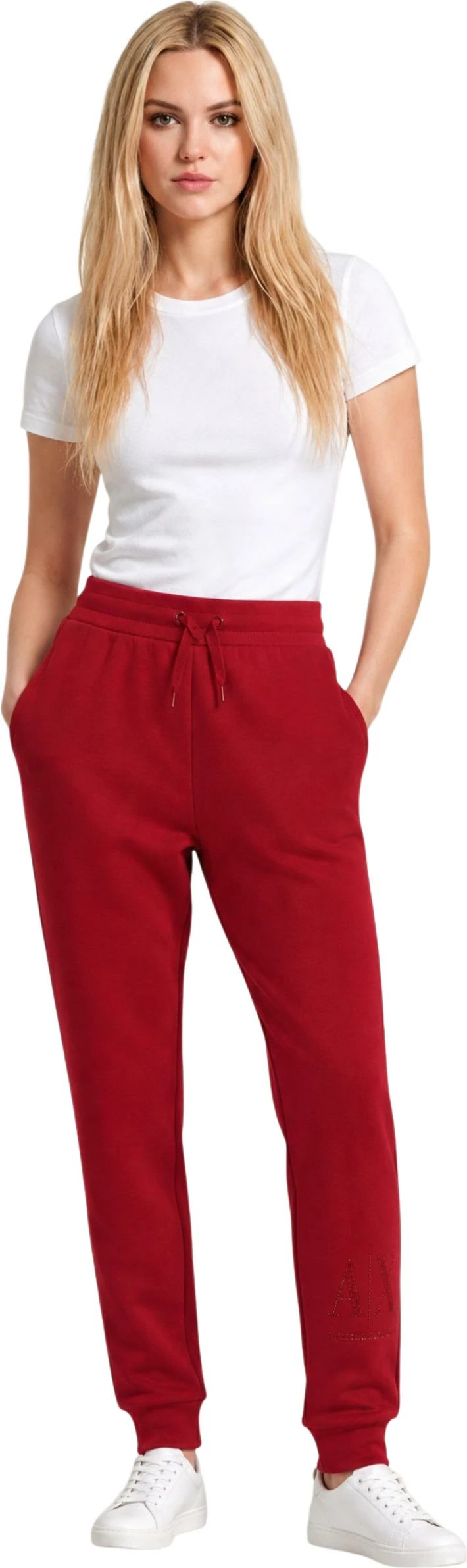 Pantallona sportive për femra Armani Exchange XW000828 AF13397, të kuqe [Madhësia: M]