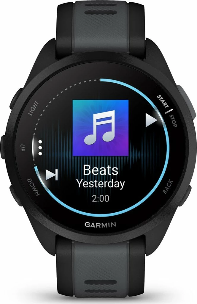 Smartwatch Garmin Forerunner 165 Music (010-02863-30) 4GB AMOLED 1.2\" GPS NFC Wi‑Fi, e zezë