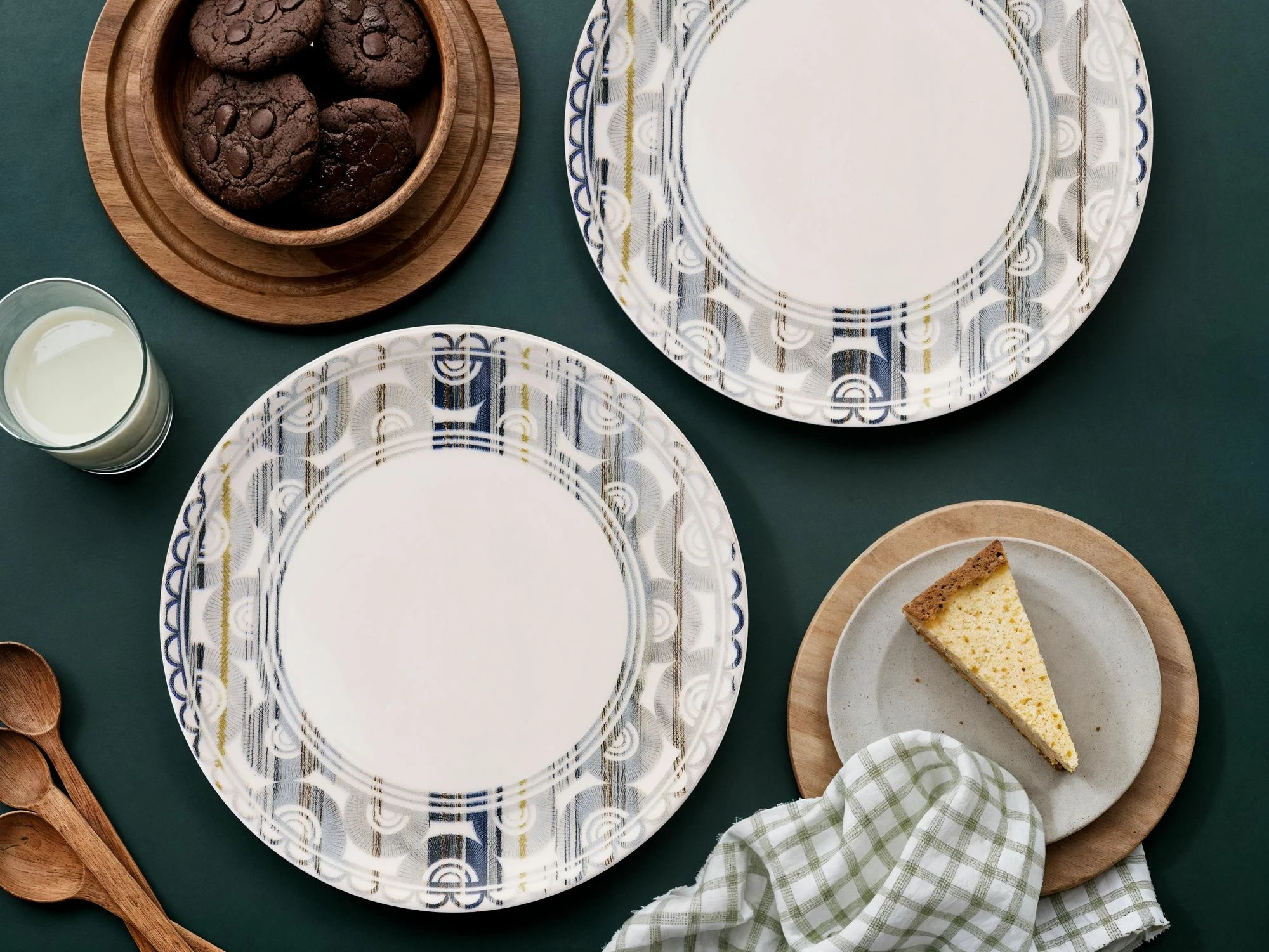 Set pjatash shërbimi (6 copë), Hermia Concept, vija gri