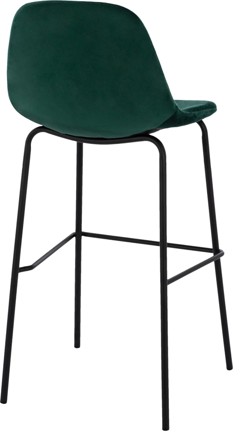 Karrige për bar VINCENT FH8579.13, kadife jeshile dhe kornizë metalike, 56.5x47x106 cm., set prej 4 copë