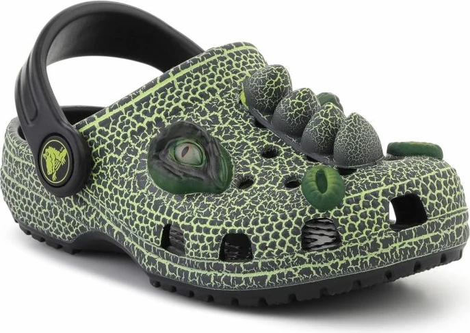 Atlete fëmijësh Crocs Classic I Am Scary Dino Clog T, të zeza