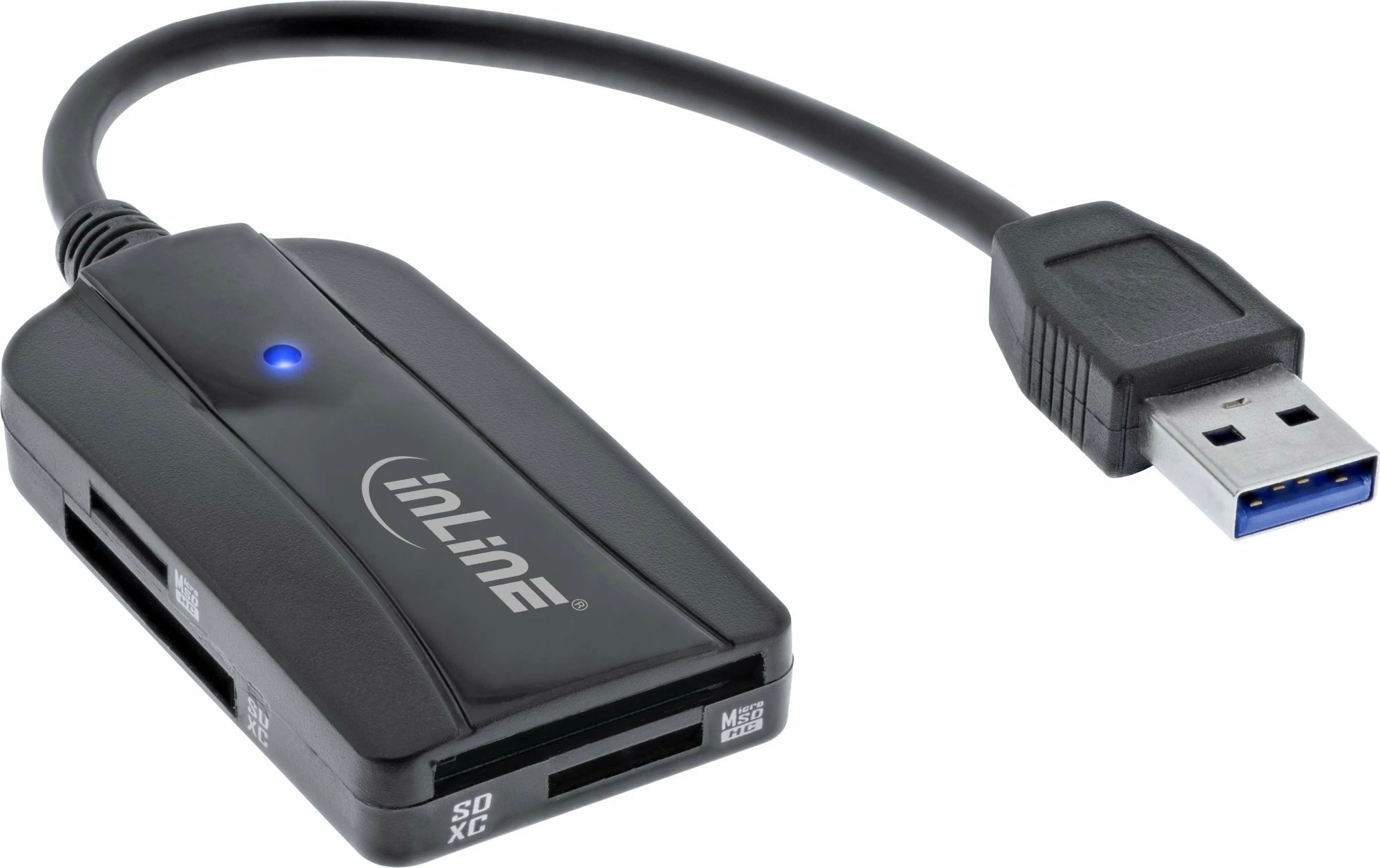 Lexues kartelash InLine 66772A USB 3.2 Gen 1 Type-A, SD/SDHC/SDXC + microSD, UHS-II kompatibil, e zezë, 1 copë