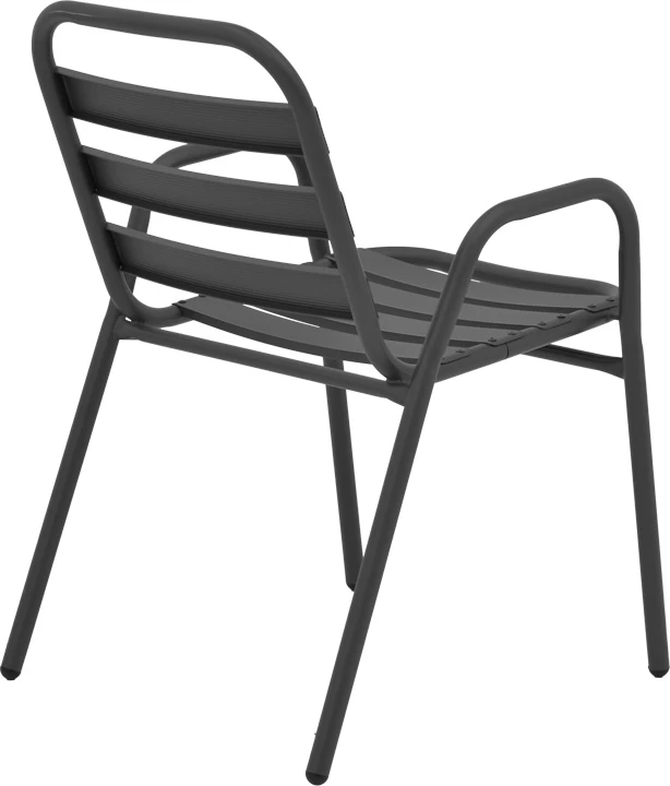 Tavolinë me karrige Watson-Sussie set prej 3 pjesësh metal-xham anthracite Φ60x70cm