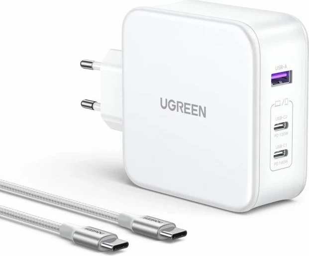 karikues USB-C UGREEN Nexode 15339, 3 porta, 140W, PD 3.1, GaN, e zez