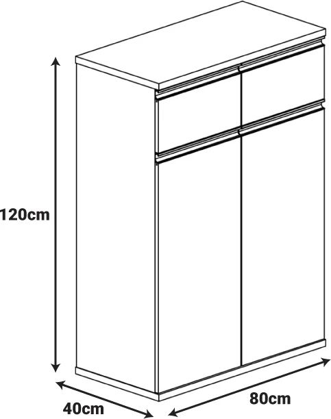Dollap zyre profesional Oscar, ngjyrë arre-antracit, 80x40x120cm