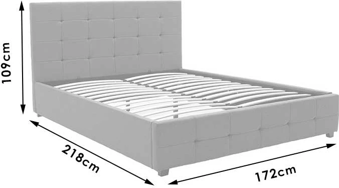 Krevat dopio Roi PU me hapësirë ruajtjeje, ngjyrë e zezë mat, 160x200