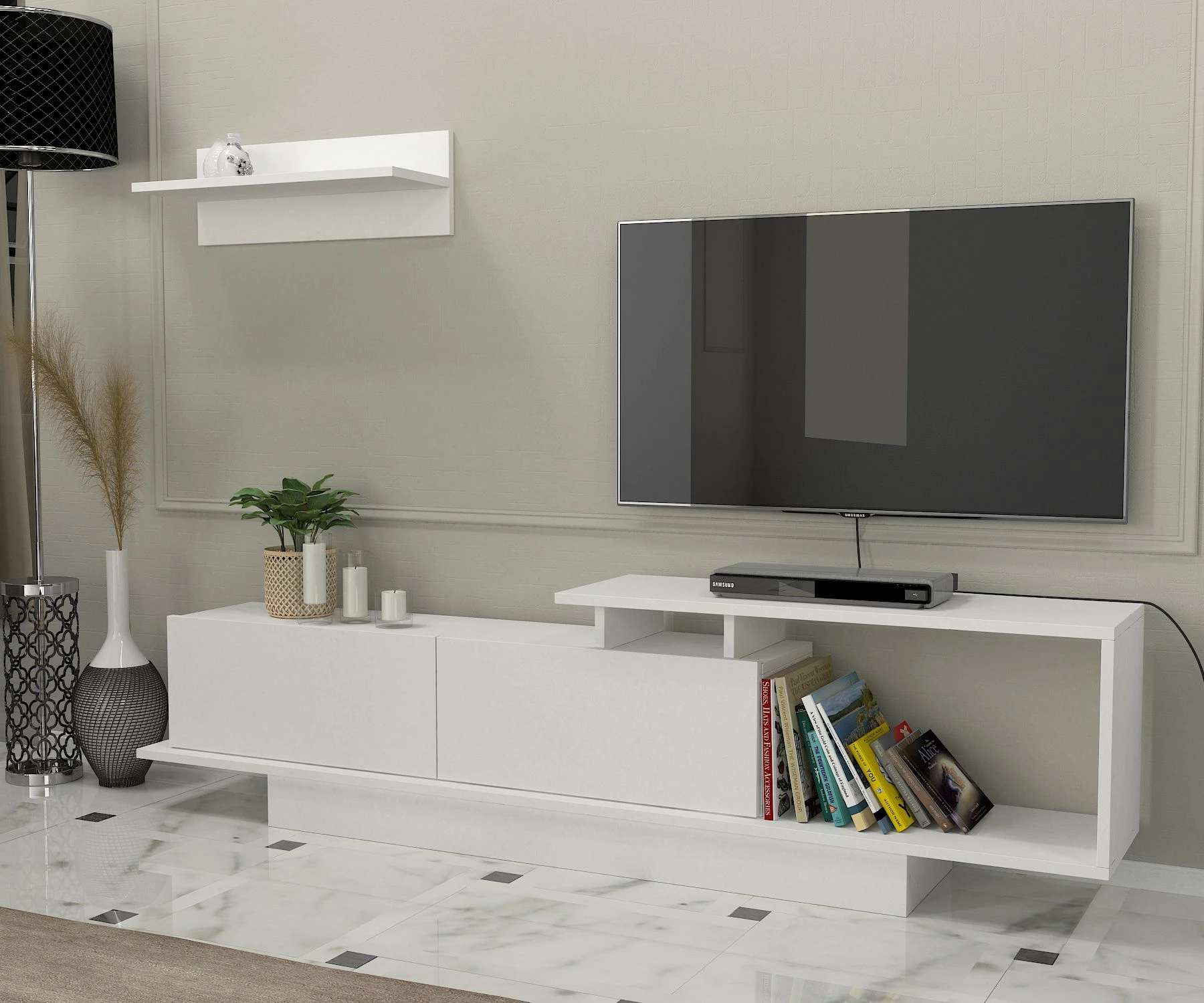 Komodë TV Hanah Home, Asos, e bardhë