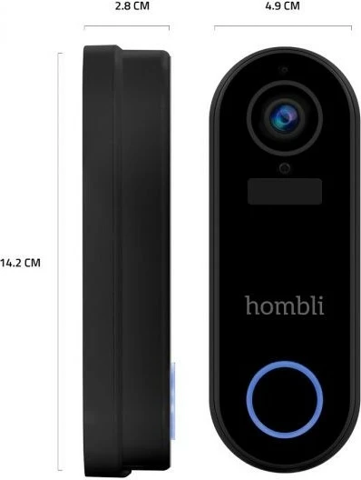 Zile e mençur Hombli Smart Doorbell Pack, e zezë, e bardhë, IP65, 2-way