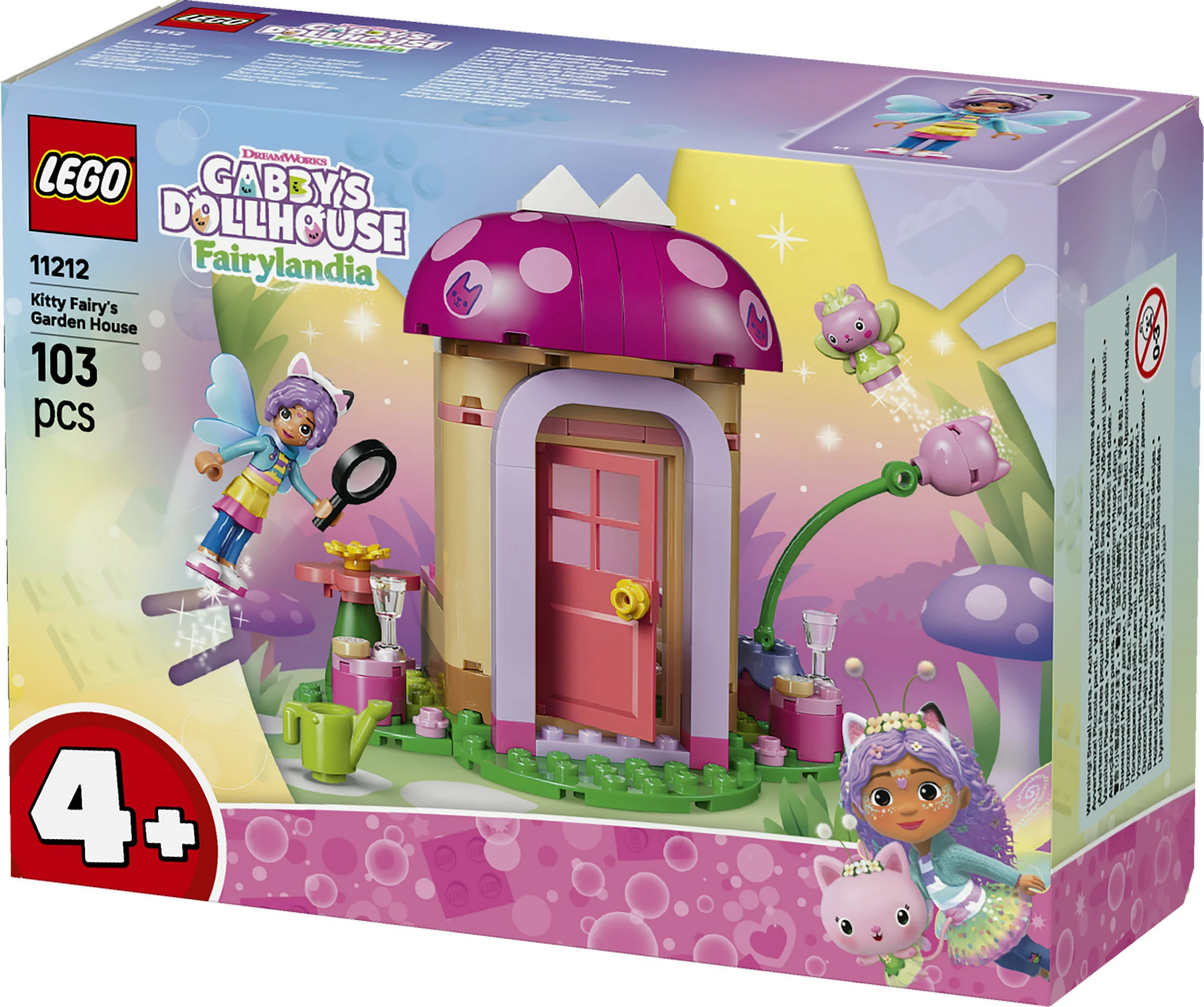 Set ndërtimi LEGO Gabby’s Dollhouse 11212 Kitty Fairy’s Garden House, 103 copë, 4+, shumëngjyrësh